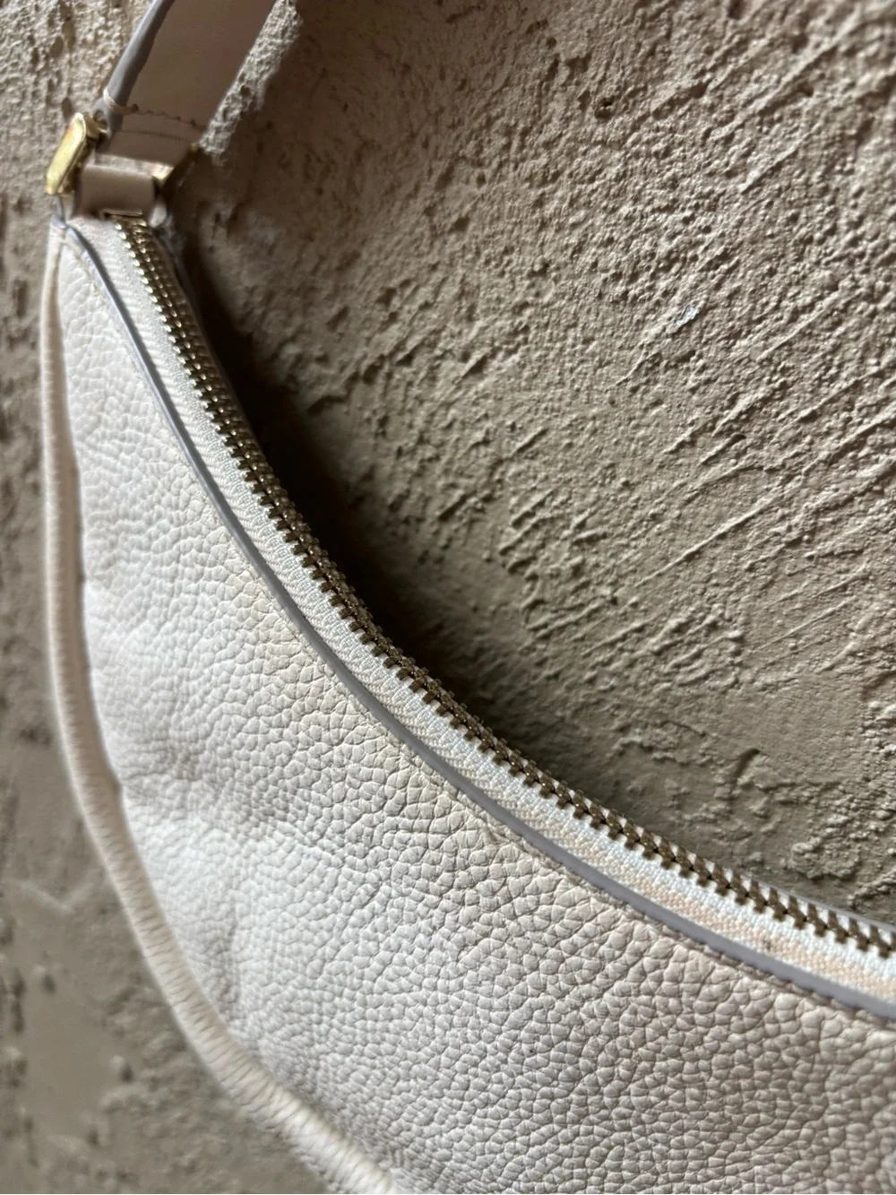 kate spade Cream Pebbled Leather Crescent Shoulder Bag